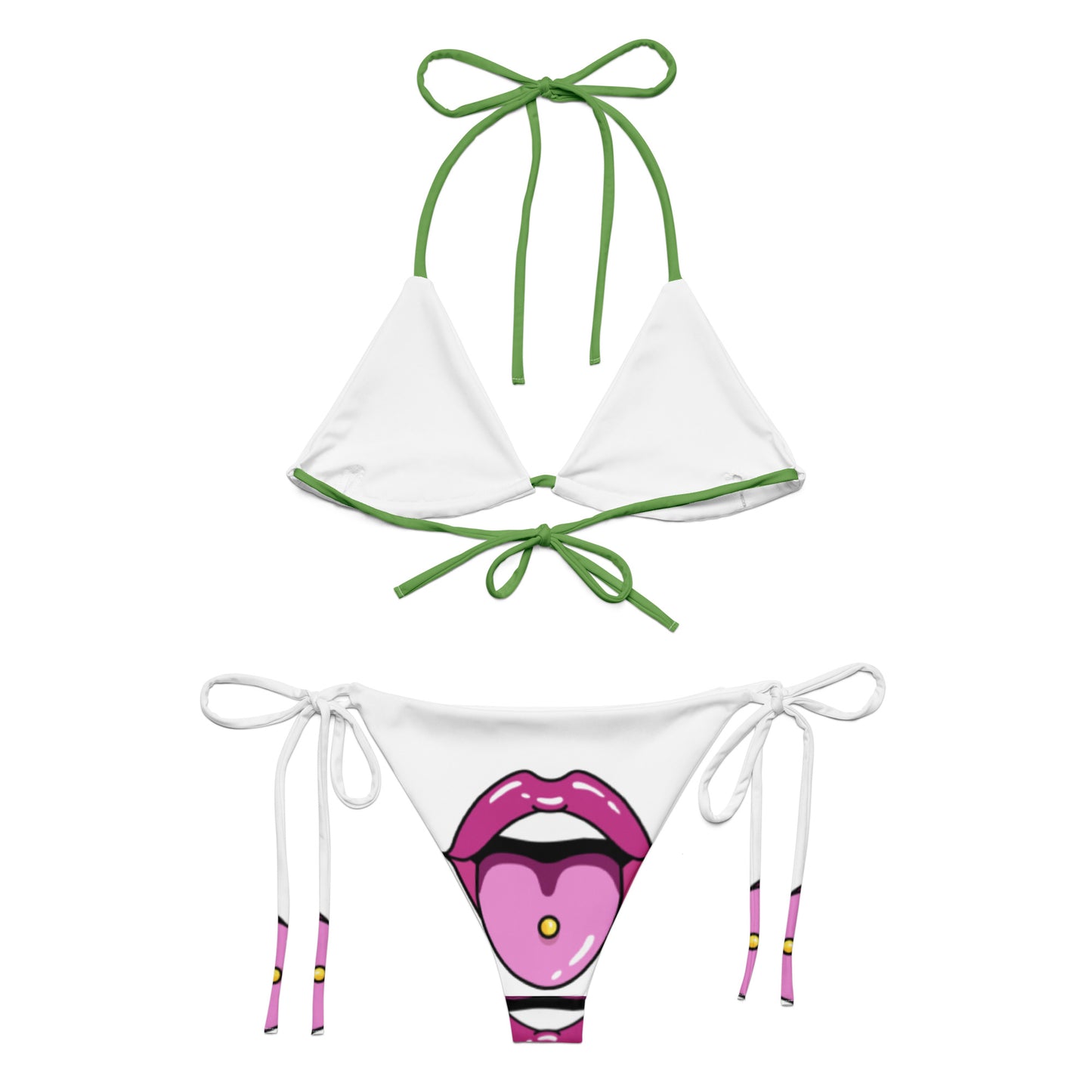 All-over print recycled string bikini