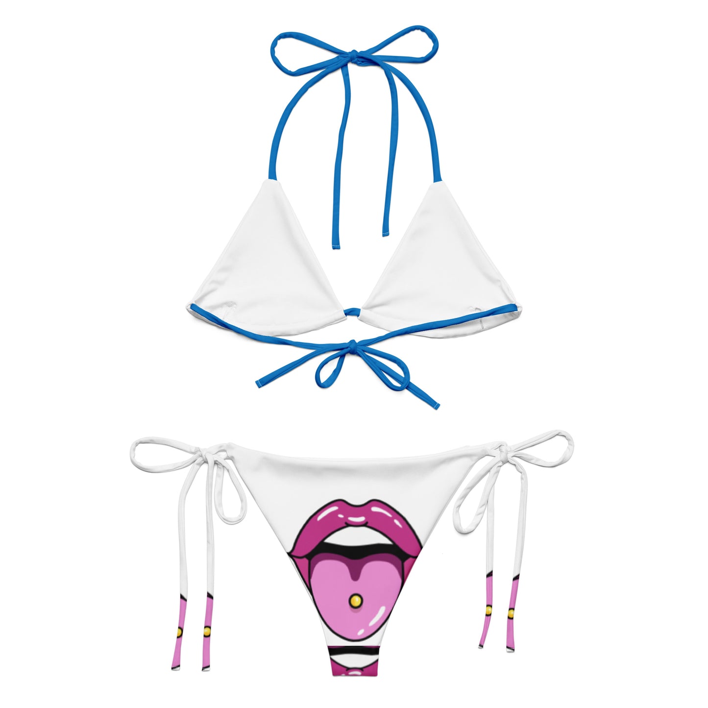 All-over print recycled string bikini