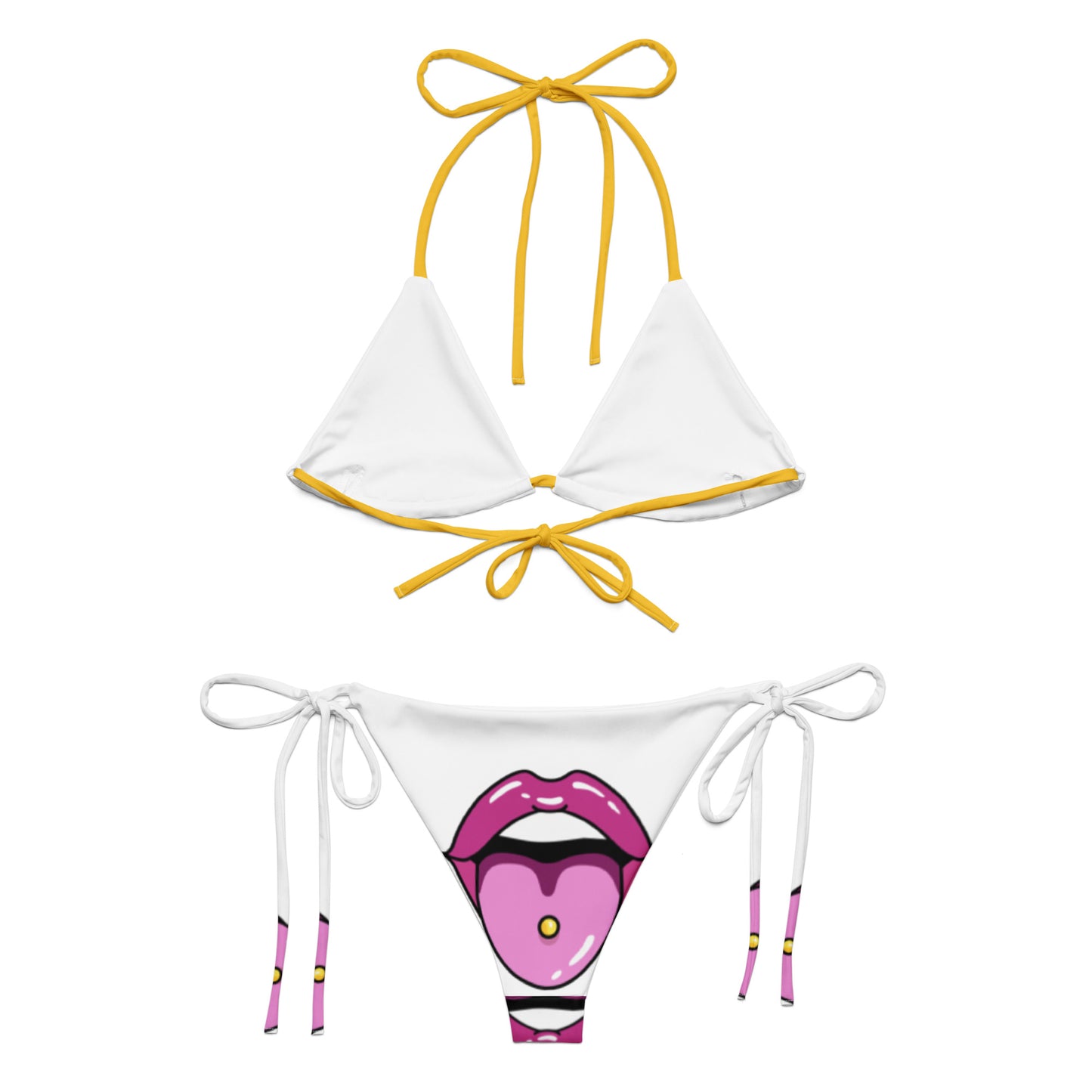 All-over print recycled string bikini