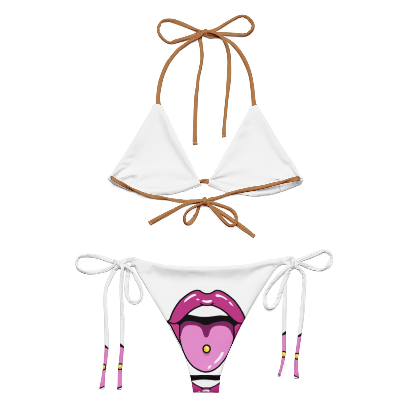All-over print recycled string bikini