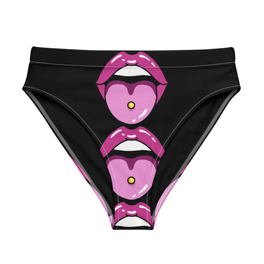Recycled high-waisted bikini bottom