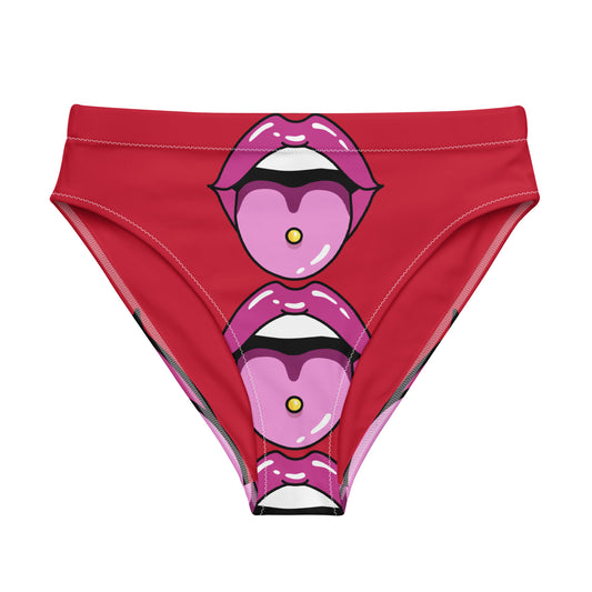 Recycled high-waisted bikini bottom