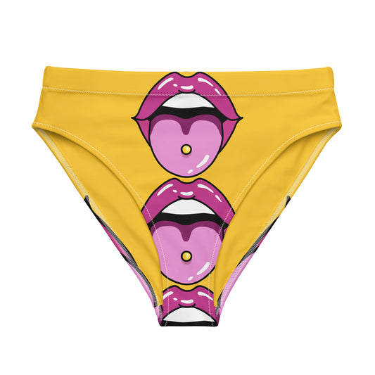 Recycled high-waisted bikini bottom