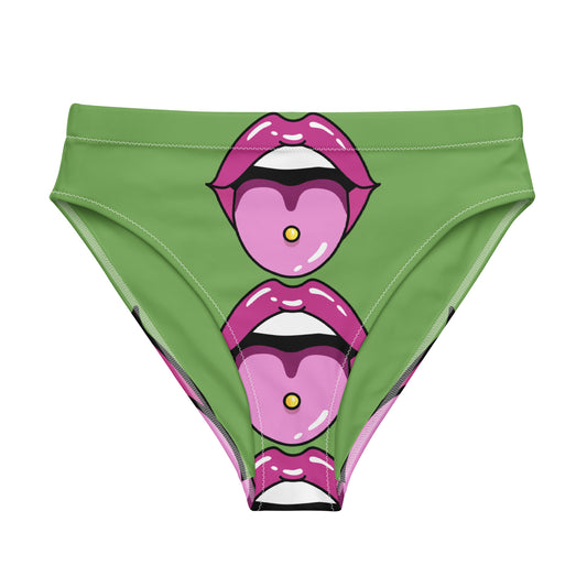 Recycled high-waisted bikini bottom