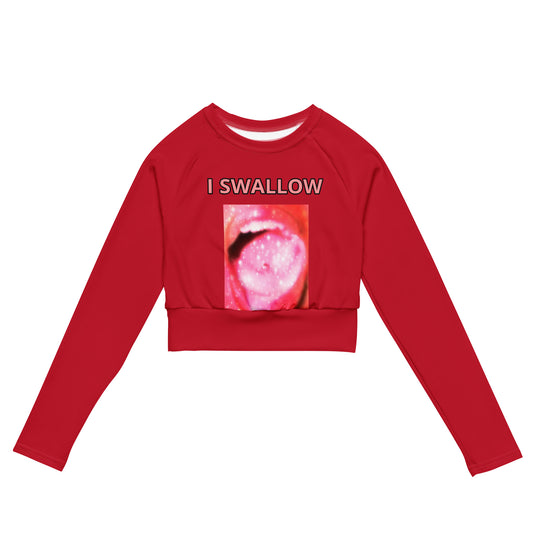 Recycled long-sleeve crop top
