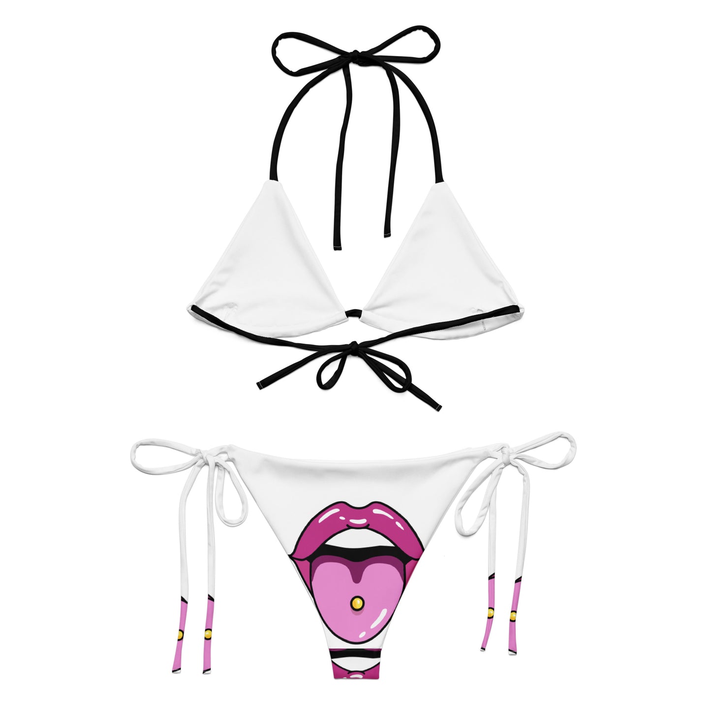 All-over print recycled string bikini