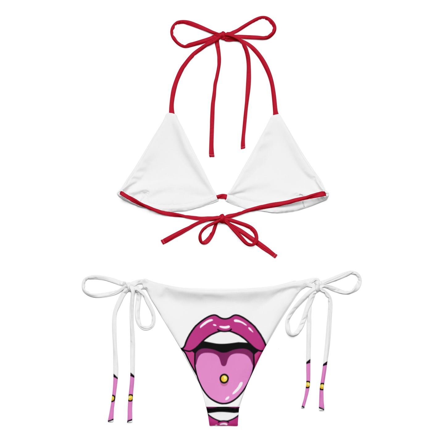 All-over print recycled string bikini