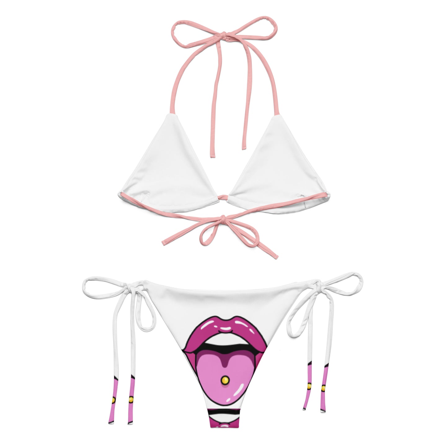 All-over print recycled string bikini