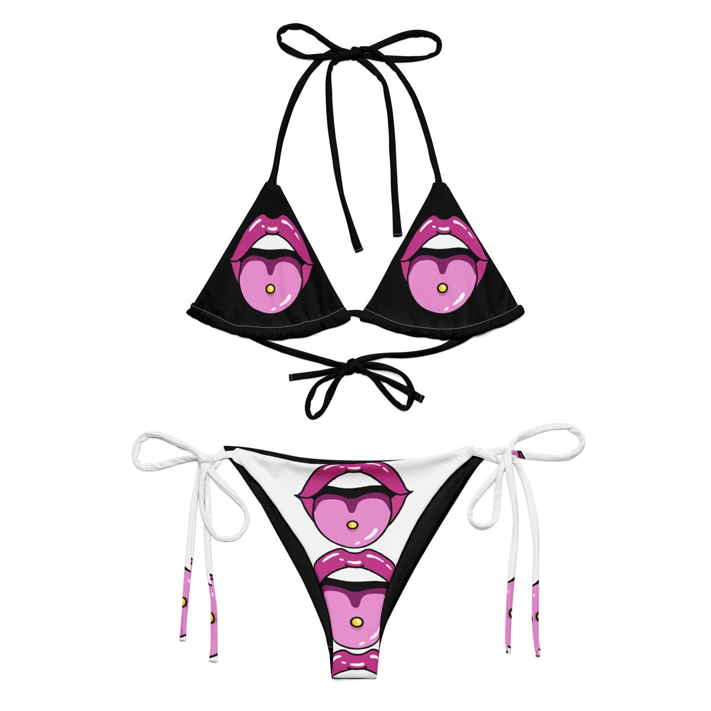 All-over print recycled string bikini