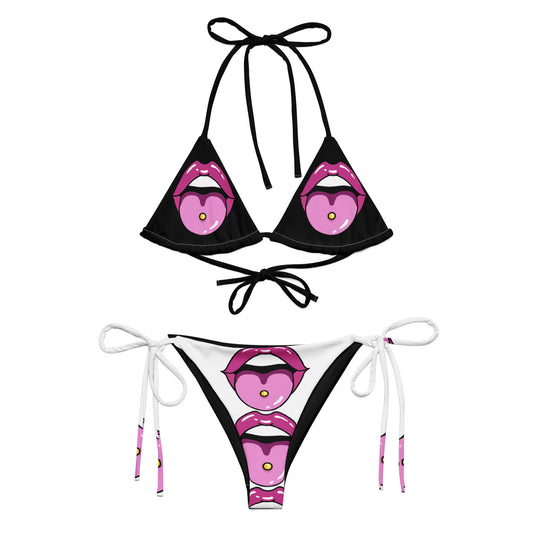 All-over print recycled string bikini