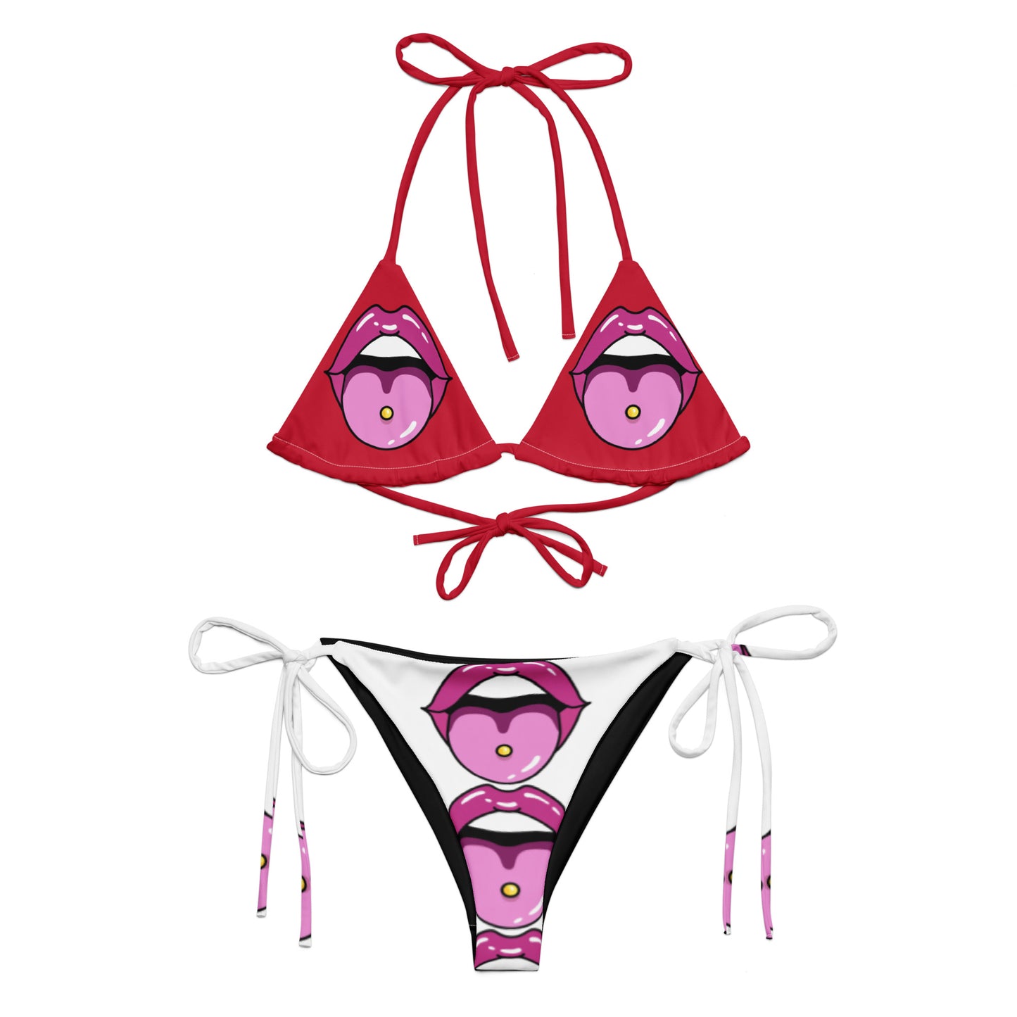 All-over print recycled string bikini