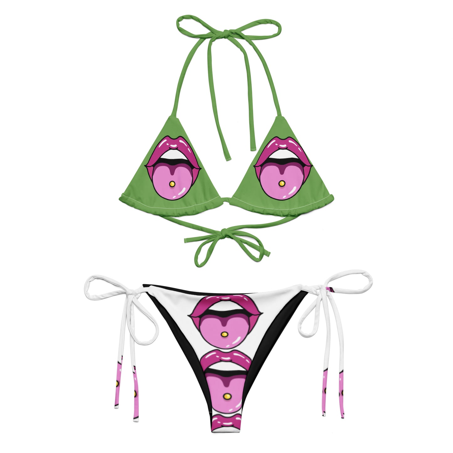 All-over print recycled string bikini