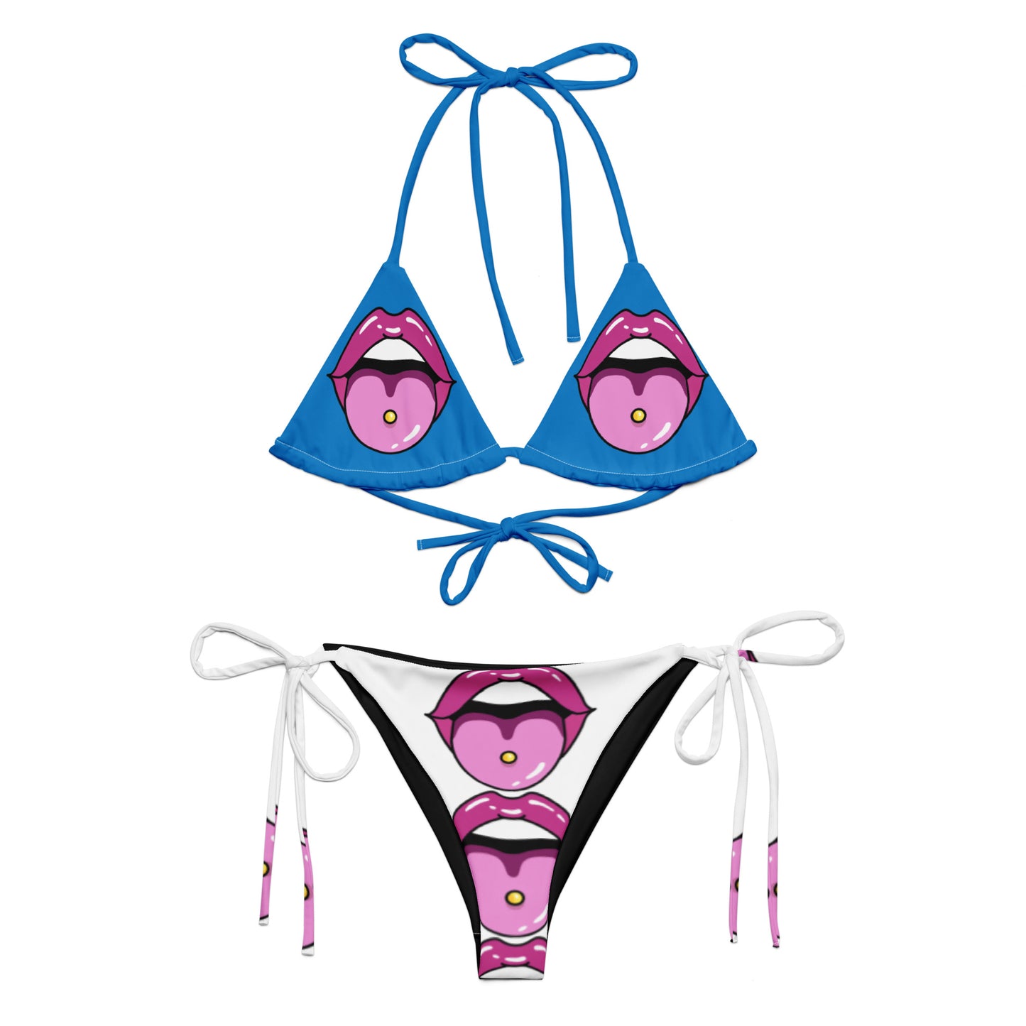 All-over print recycled string bikini