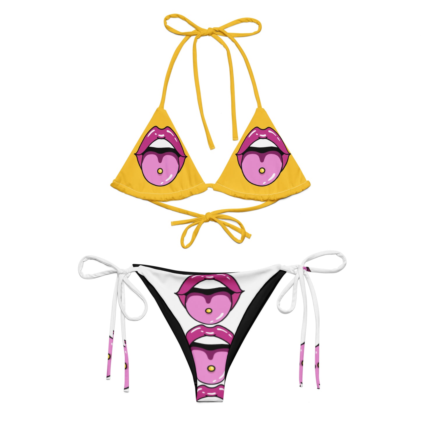 All-over print recycled string bikini