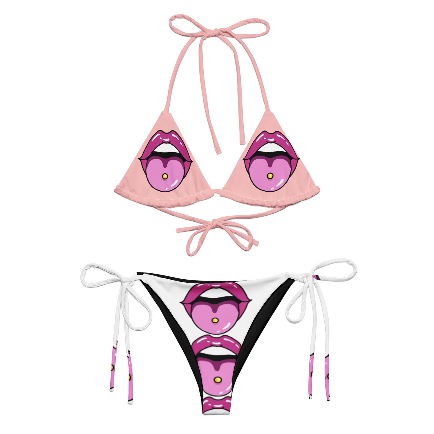 All-over print recycled string bikini