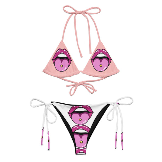 All-over print recycled string bikini