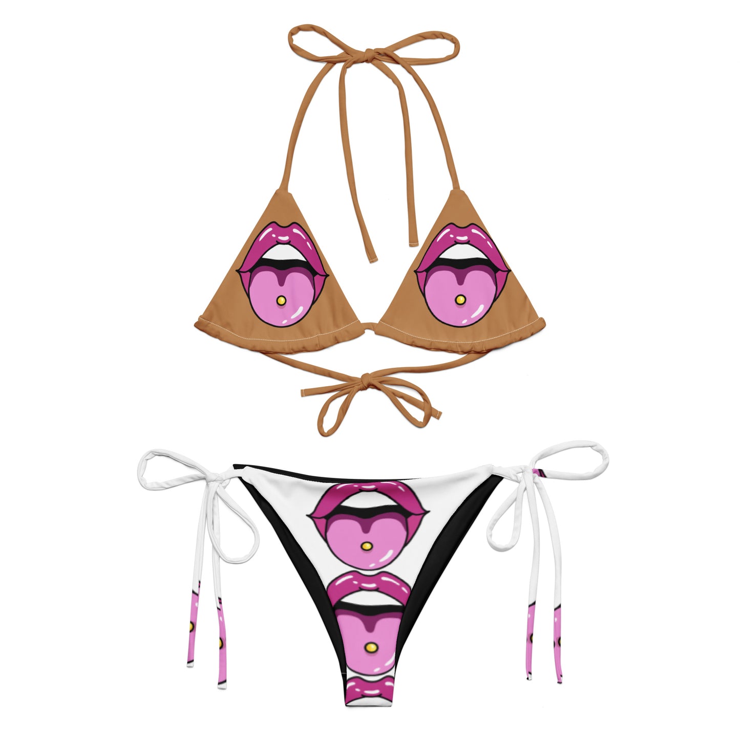 All-over print recycled string bikini