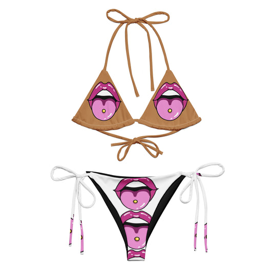 All-over print recycled string bikini