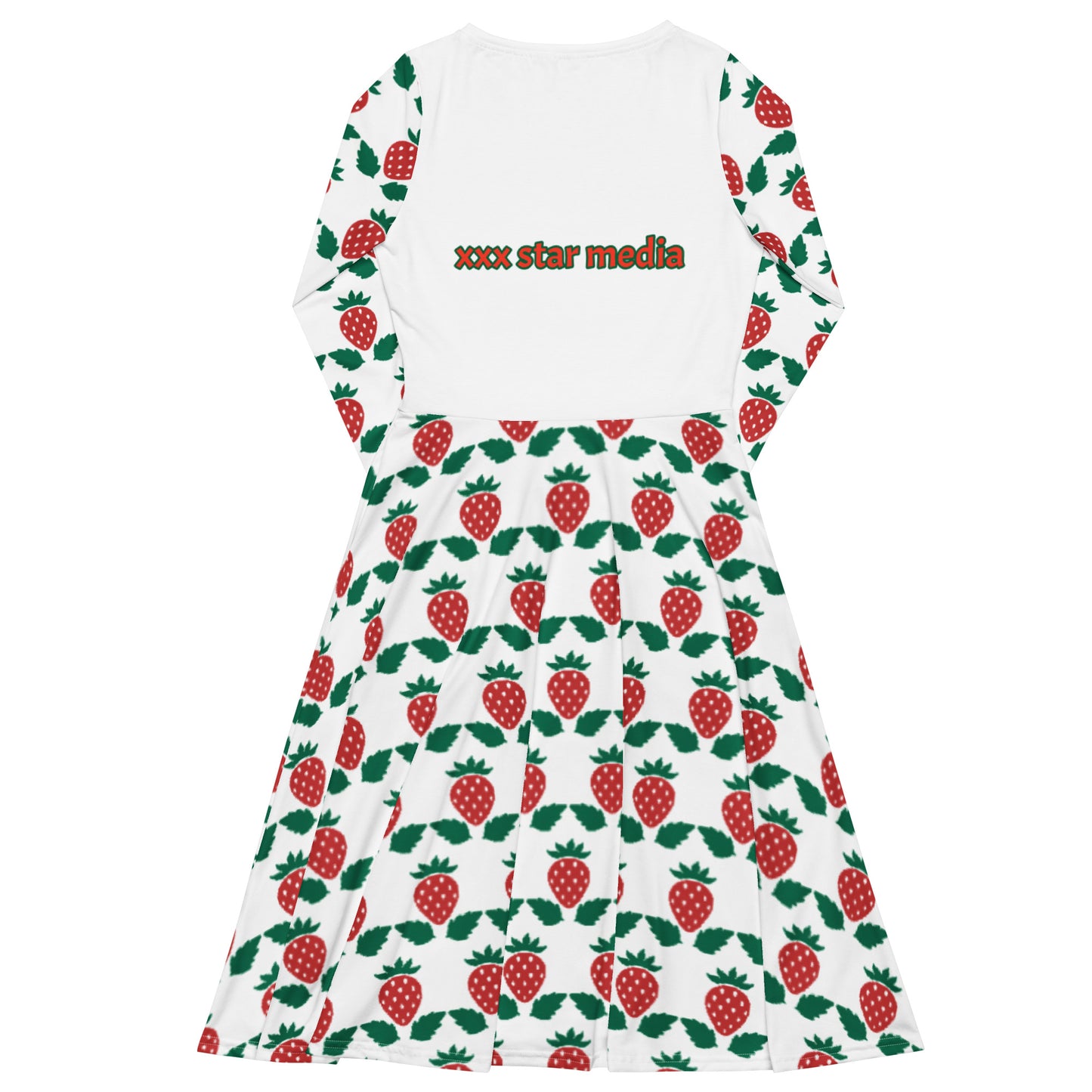 All-over print long sleeve midi dress
