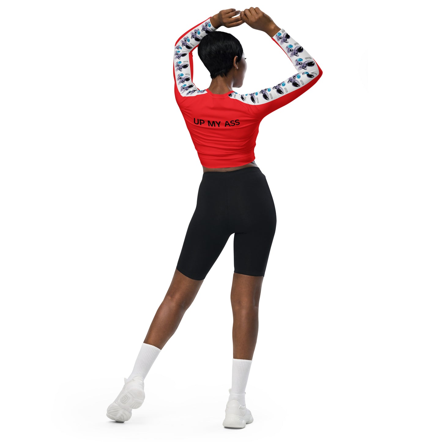 Recycled long-sleeve crop top