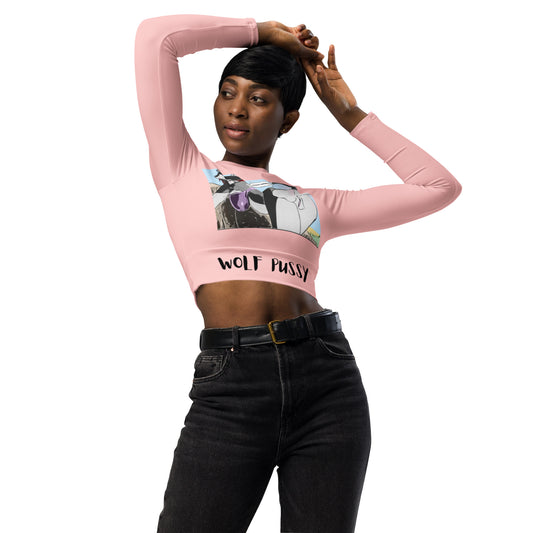 Recycled long-sleeve crop top