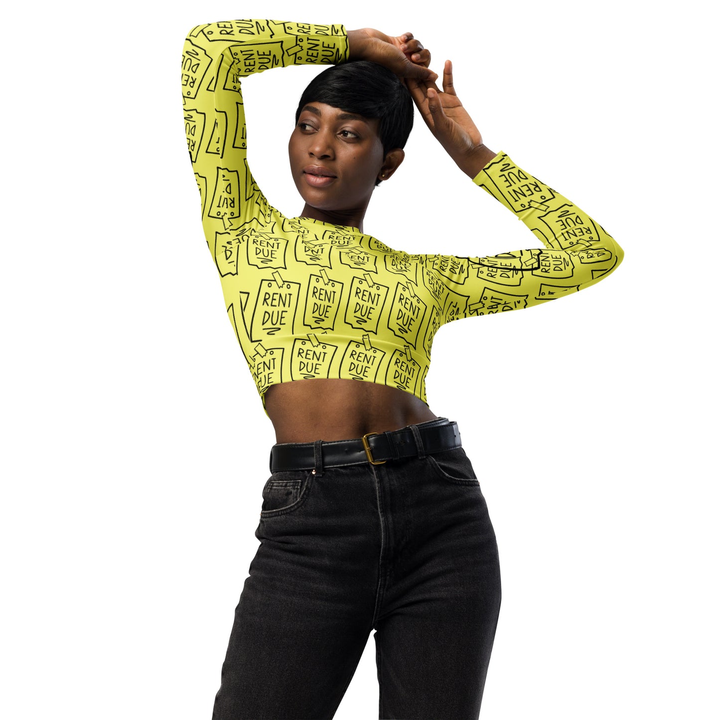 Recycled long-sleeve crop top