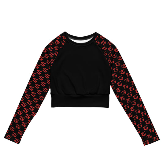 Recycled long-sleeve crop top