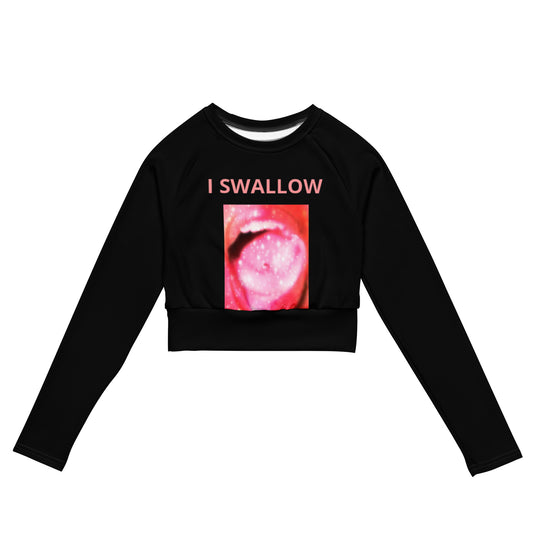 Recycled long-sleeve crop top