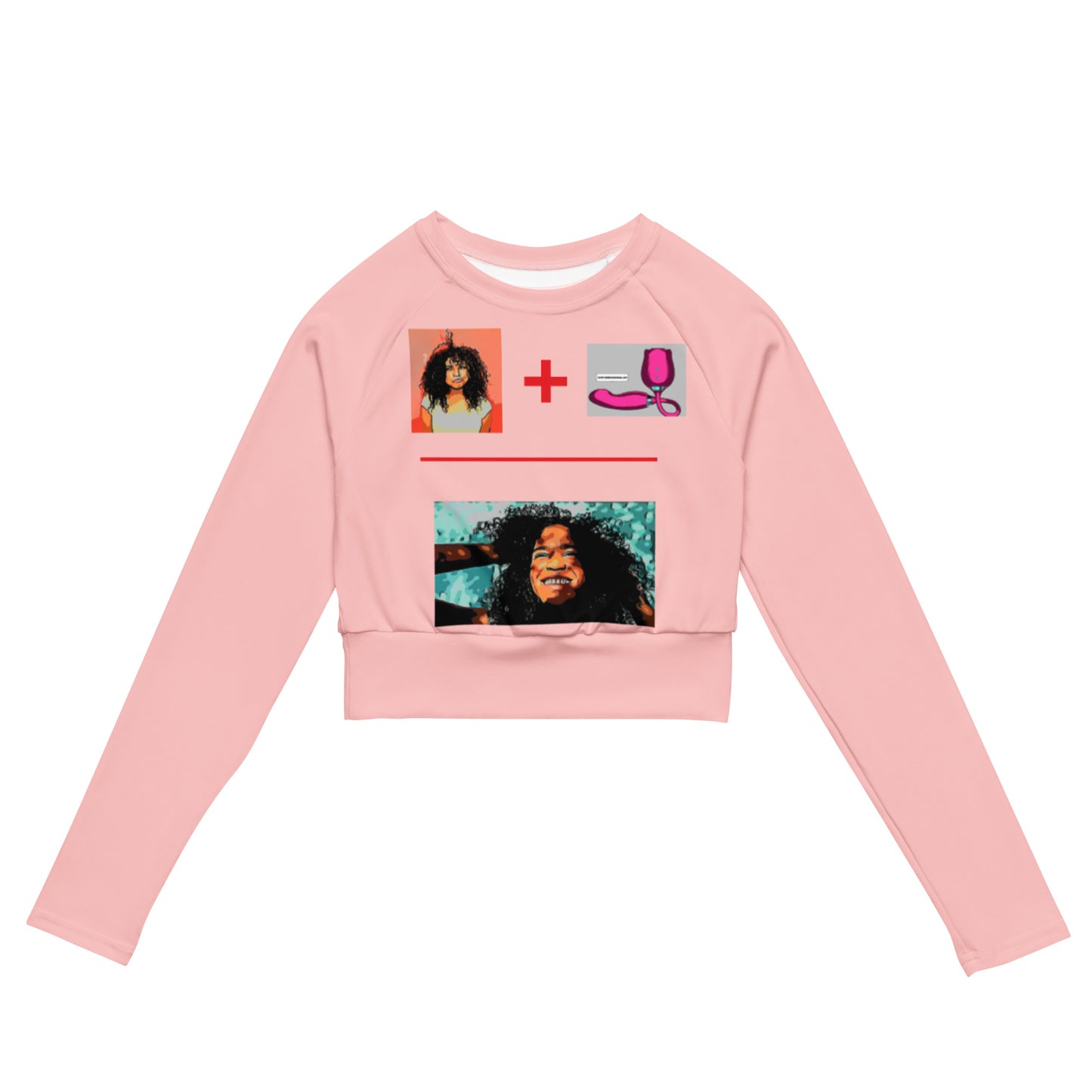 Recycled long-sleeve crop top