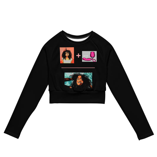 Recycled long-sleeve crop top