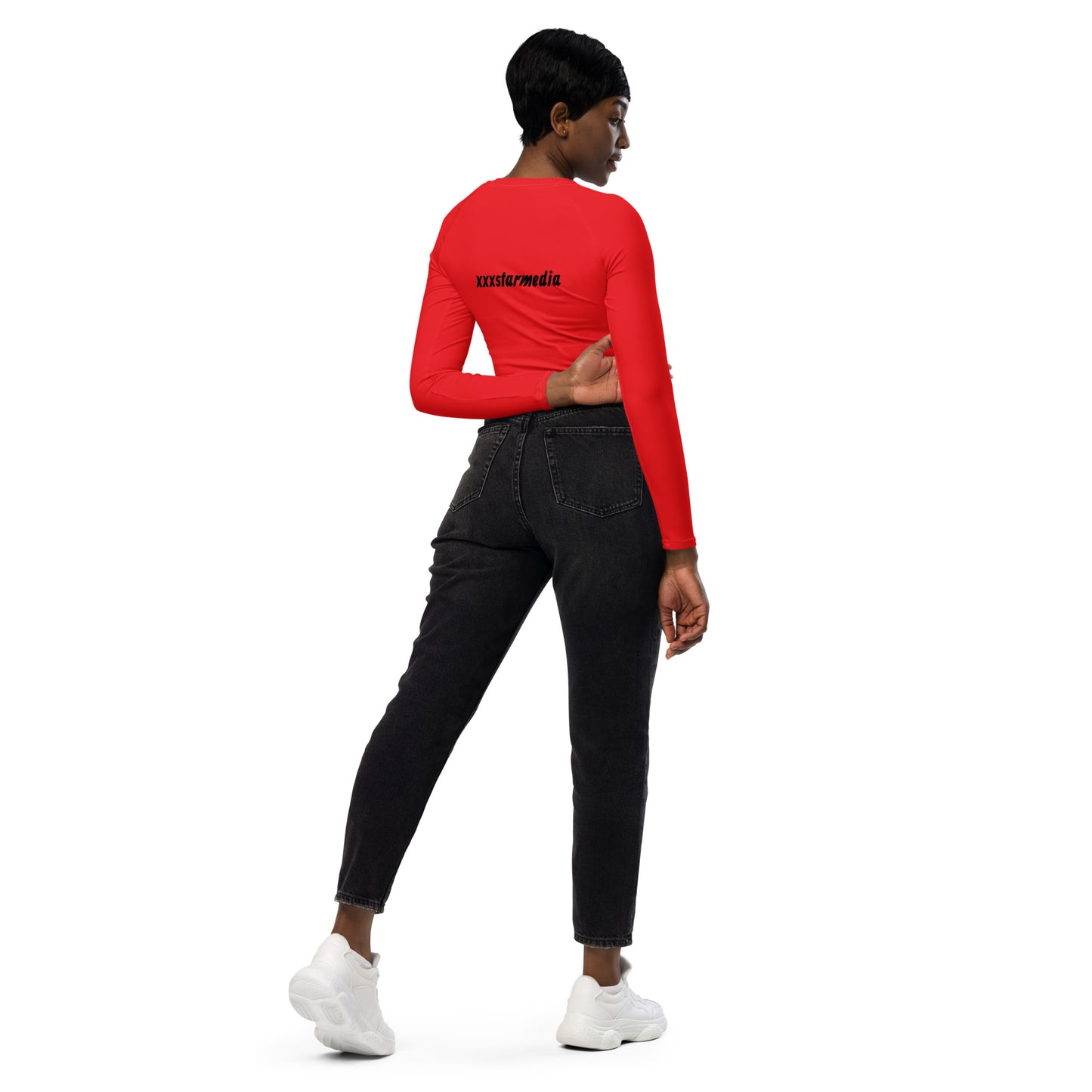 Recycled long-sleeve crop top
