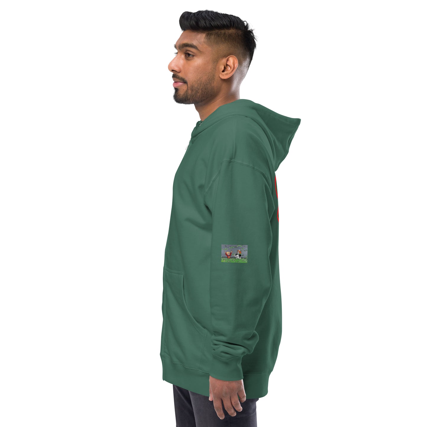 Unisex fleece zip up hoodie