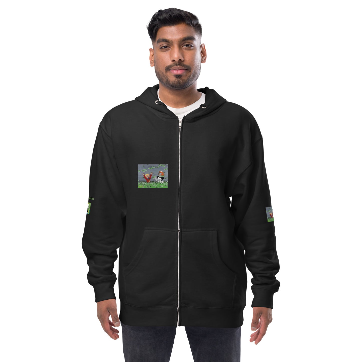 Unisex fleece zip up hoodie