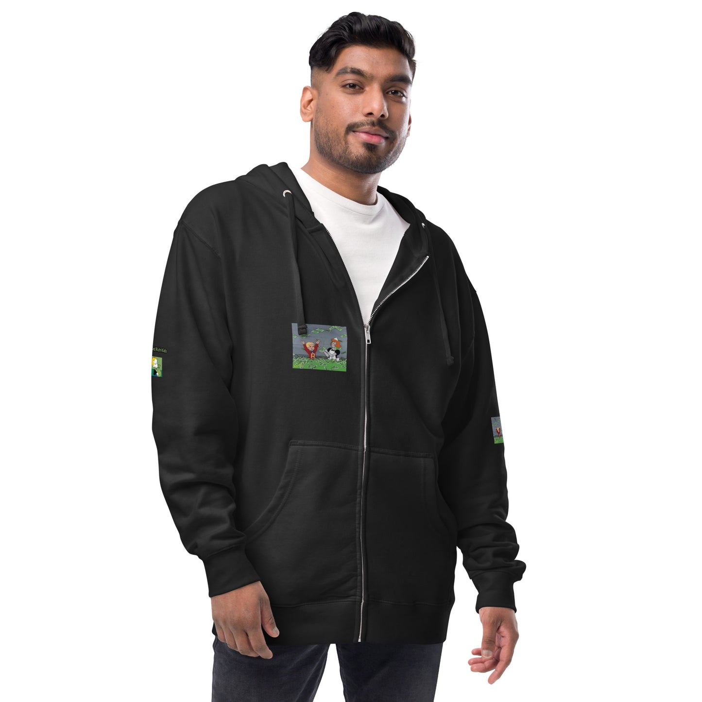 Unisex fleece zip up hoodie