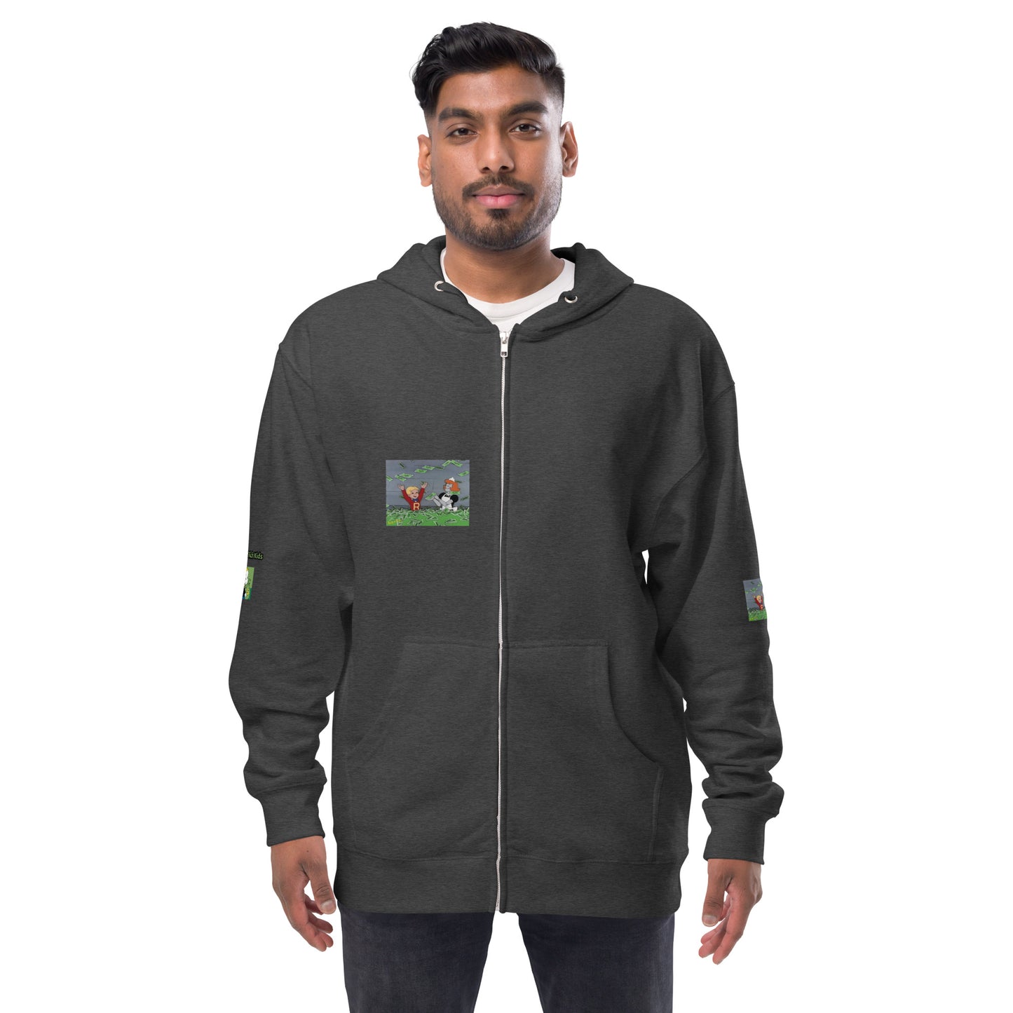 Unisex fleece zip up hoodie