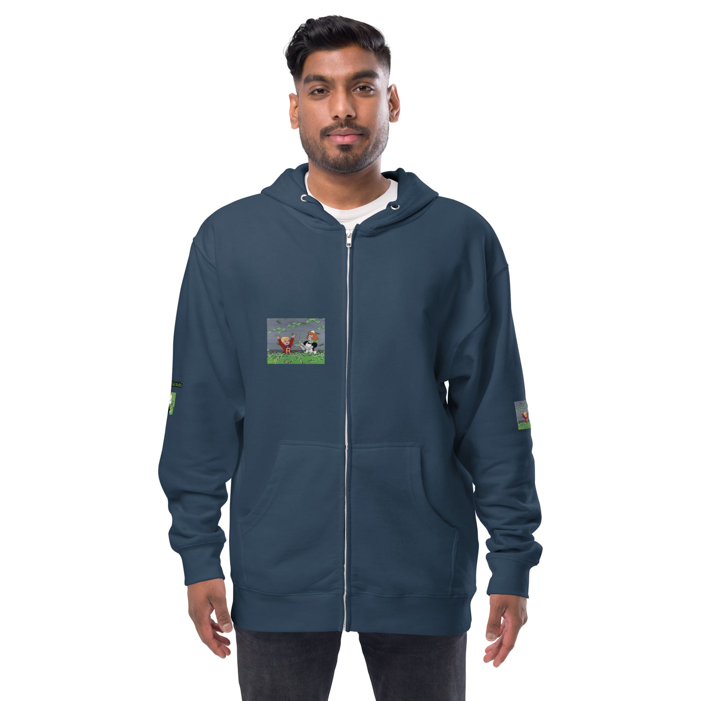Unisex fleece zip up hoodie