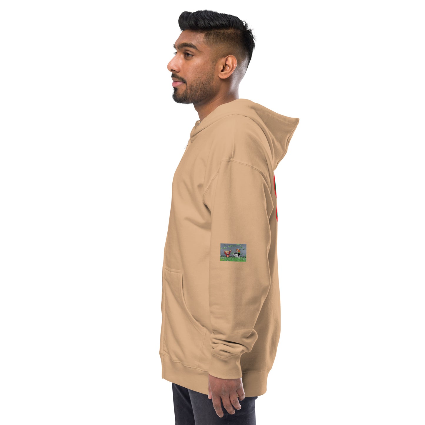 Unisex fleece zip up hoodie