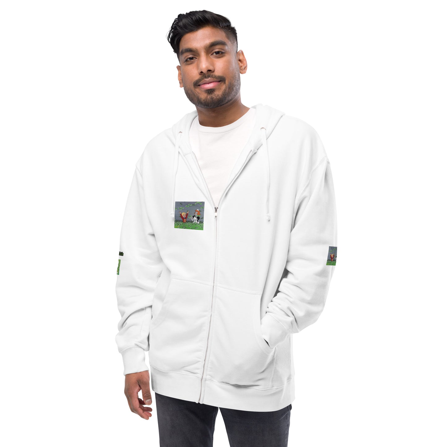 Unisex fleece zip up hoodie