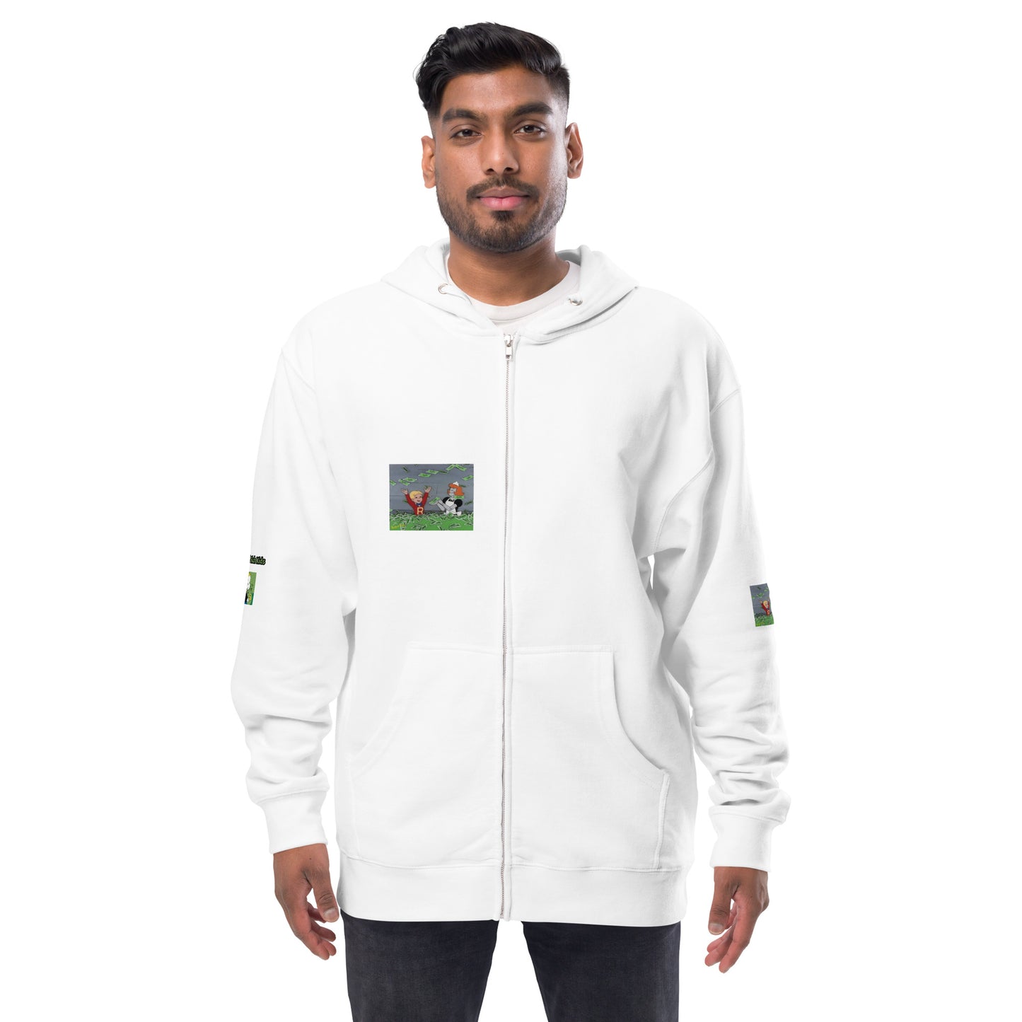 Unisex fleece zip up hoodie