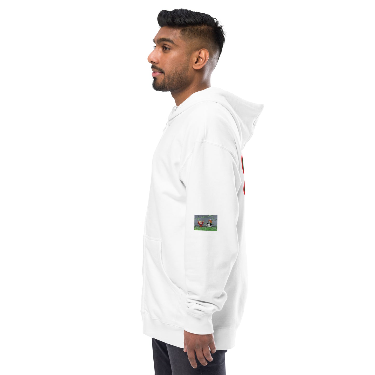 Unisex fleece zip up hoodie