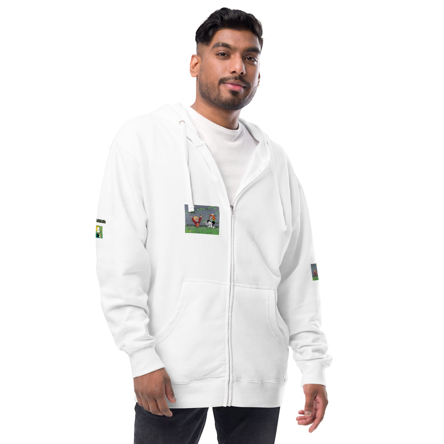 Unisex fleece zip up hoodie